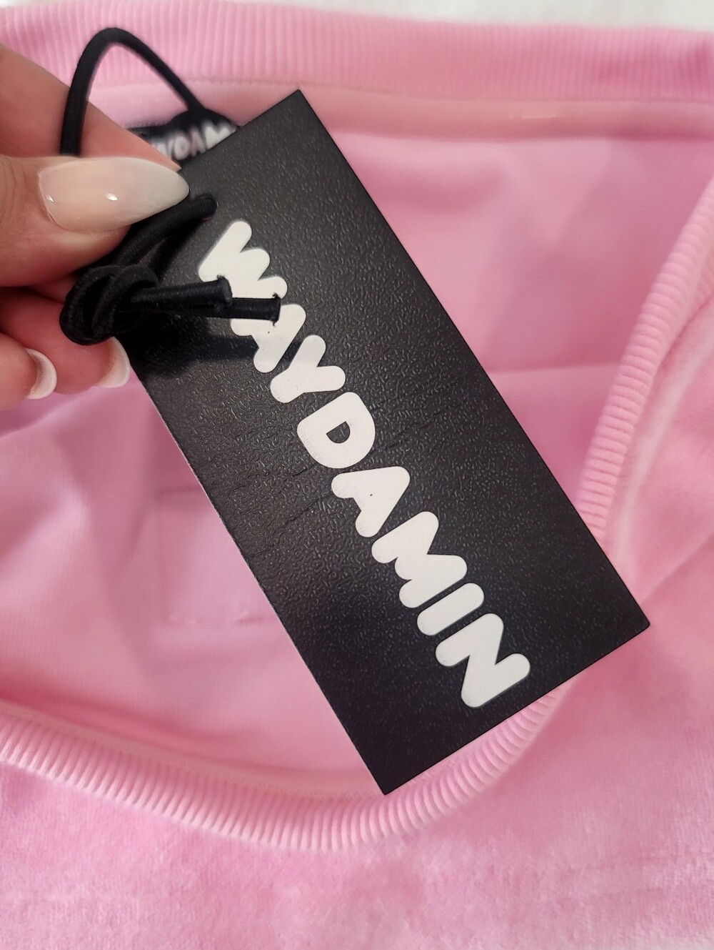Waydamin Terry Cloth Matching Set NWT Crop Top Pants Jayda Cheaves XS S - Picture 7 of 17